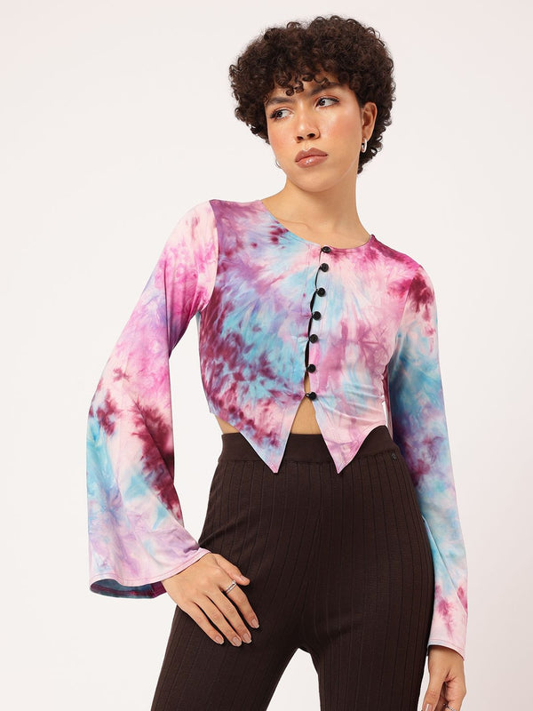 DressBerry Tie-Dye Treasure Buttoned Top