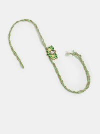 NVR Set of 2 Kundan-Studded & Beaded Wraparound Rakhis With Roli Chawal