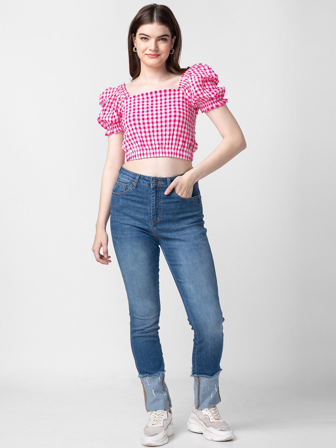 Being Human Women Straight Fit High-Rise Mildly Distressed Heavy Fade Jeans