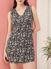 DressBerry Cute Feminine Floral Fantasy Printed A-Line Mini Dress