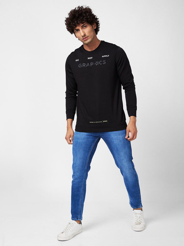 SPYKAR Typography Printed Cotton Sweatshirt