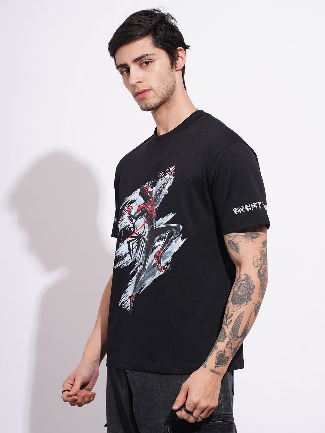 Being Human Spider-Man Graphic Printed Pure Cotton T-shirt