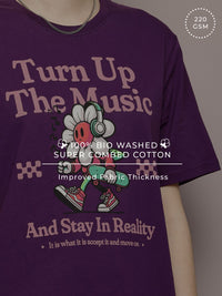 DILLINGER Graphic Printed Drop-Shoulder Sleeves Oversized Pure Cotton T-shirt