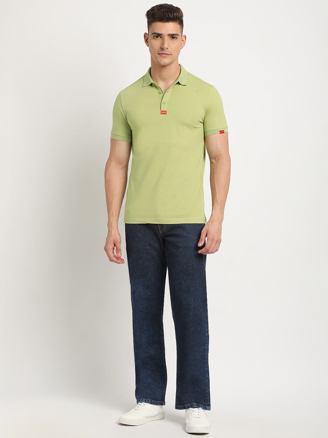 THE BEAR HOUSE Polo Collar Short Sleeves Slim Fit T-shirt