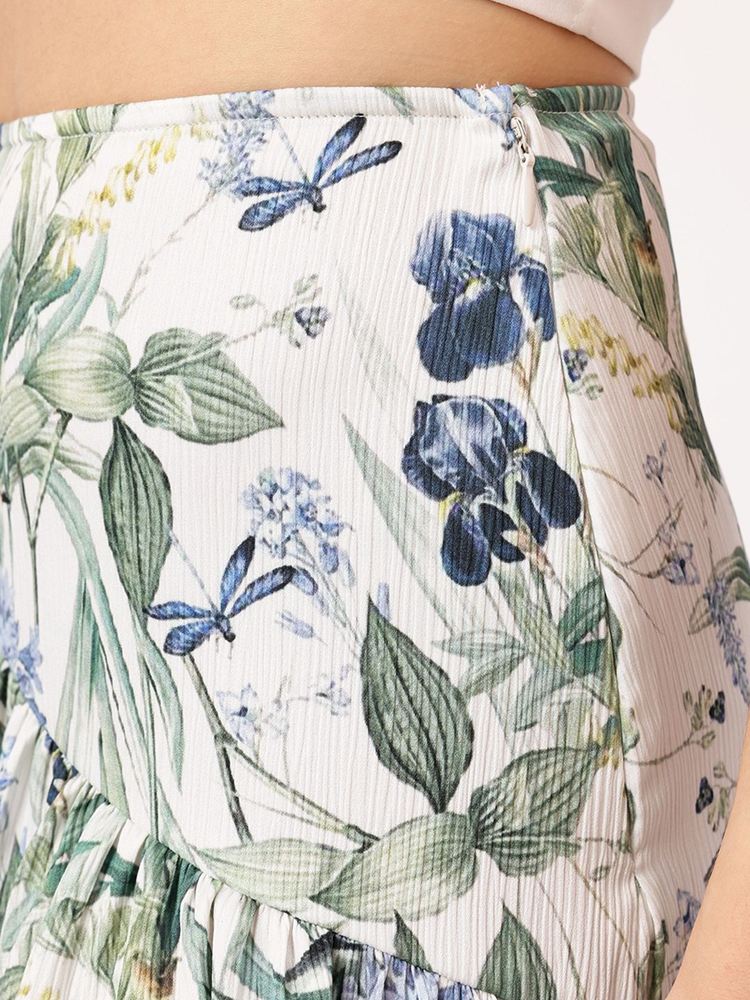 DressBerry Women Meadow Drift Crinkled Gathered A-Line Skirt