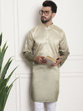 SOJANYA Lelaki Berwarna Emas Benang Kerja Jacquard Kurta