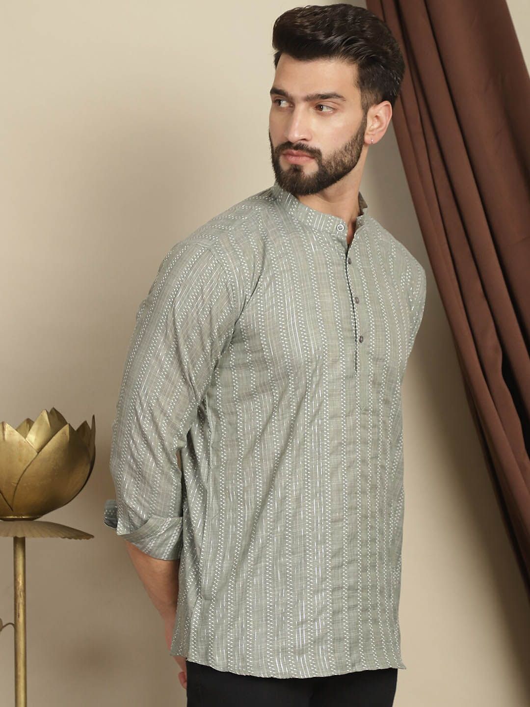 Anouk Woven Design Thread Work Cotton Kurta
