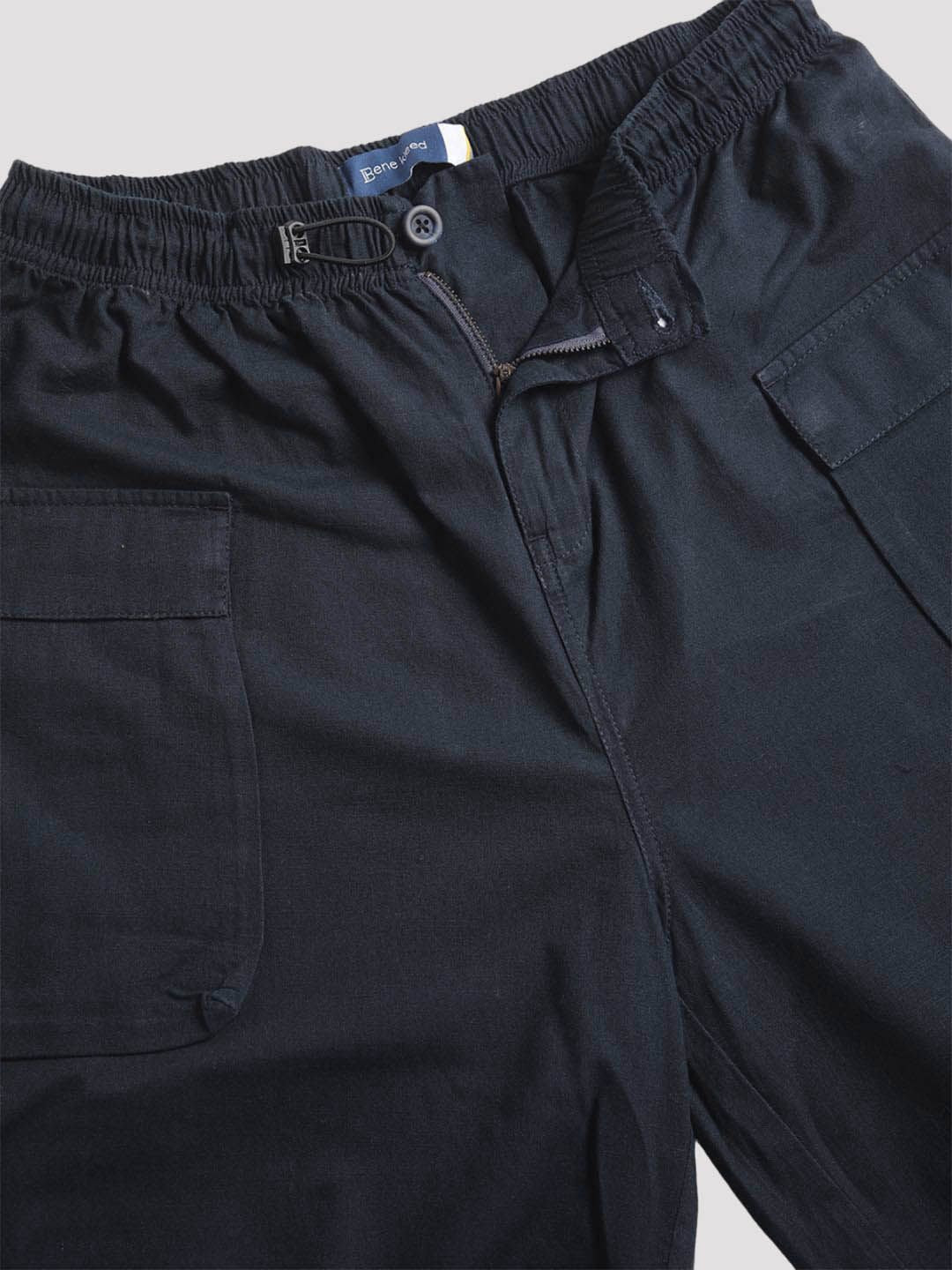 Bene Kleed Men Solid Relaxed Loose Fit Cotton Cargos Trousers