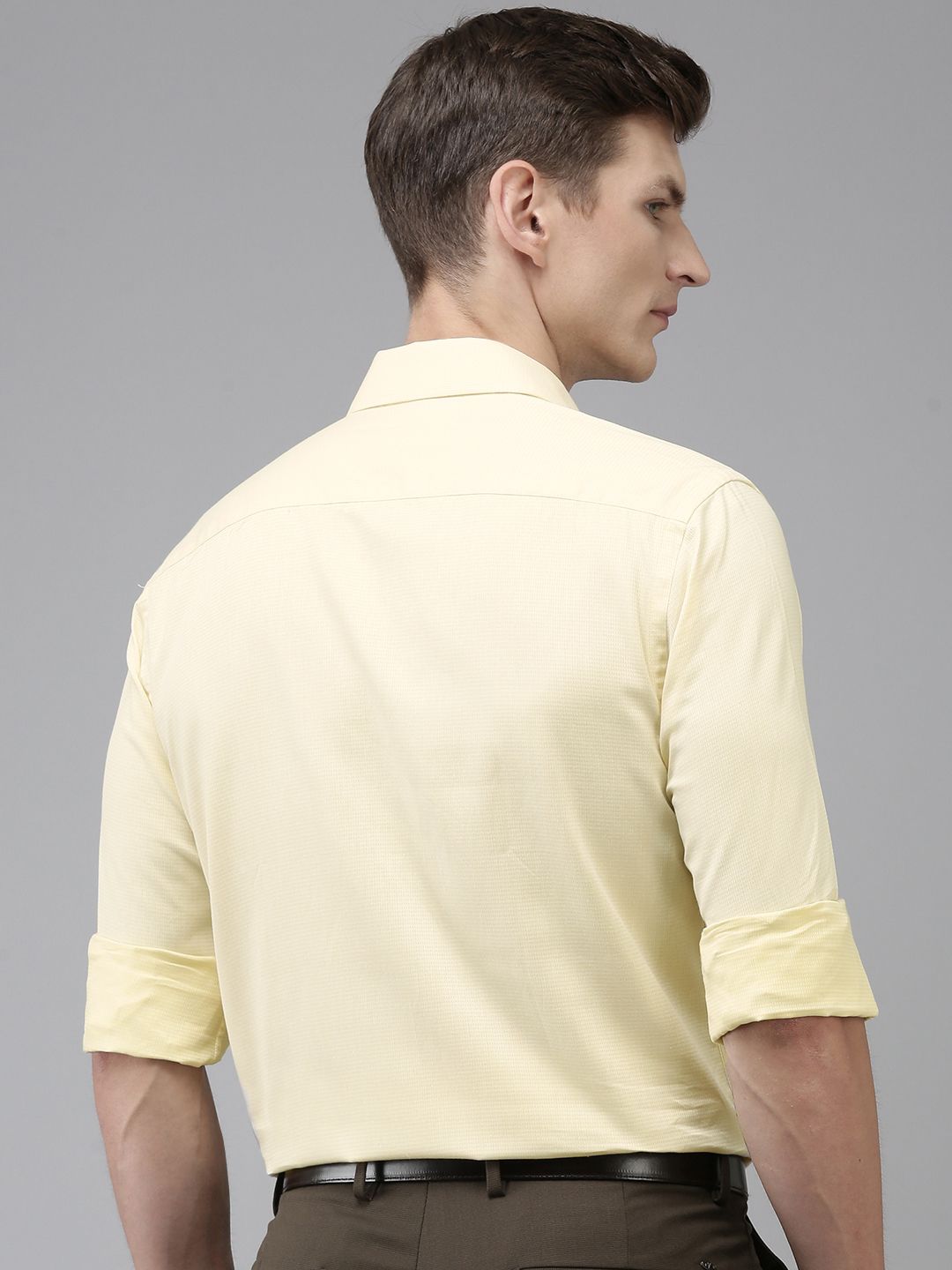 Park Avenue Pure Cotton Self Design Textured Slim Fit Opaque Formal Shirt