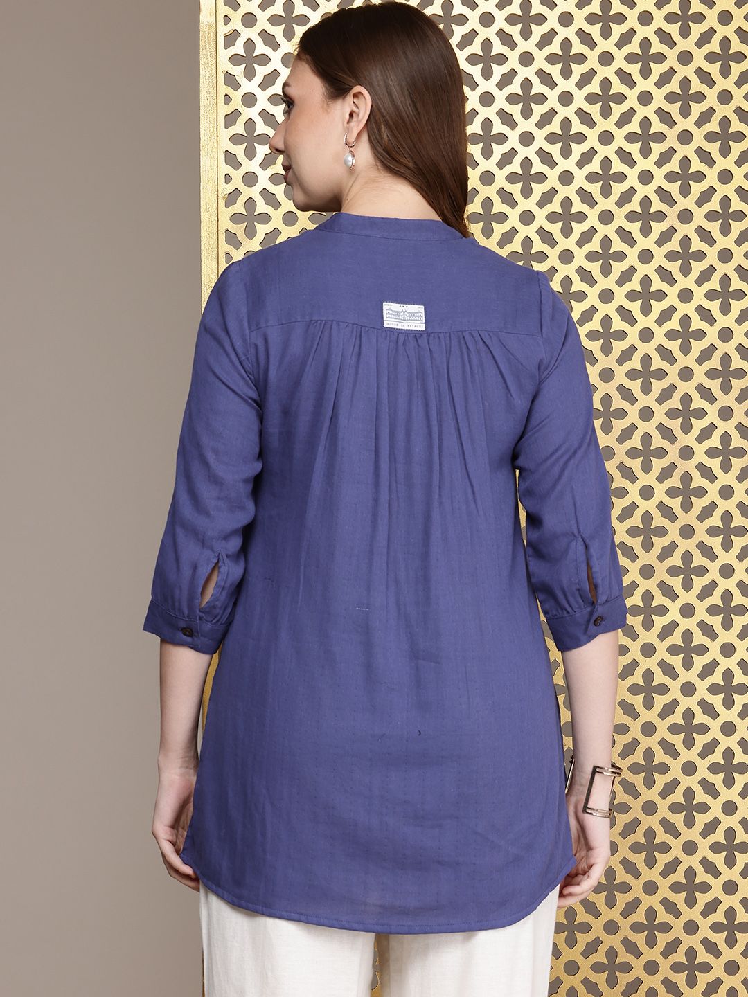 House of Pataudi Pure Cotton A-Line Jashn Kurti