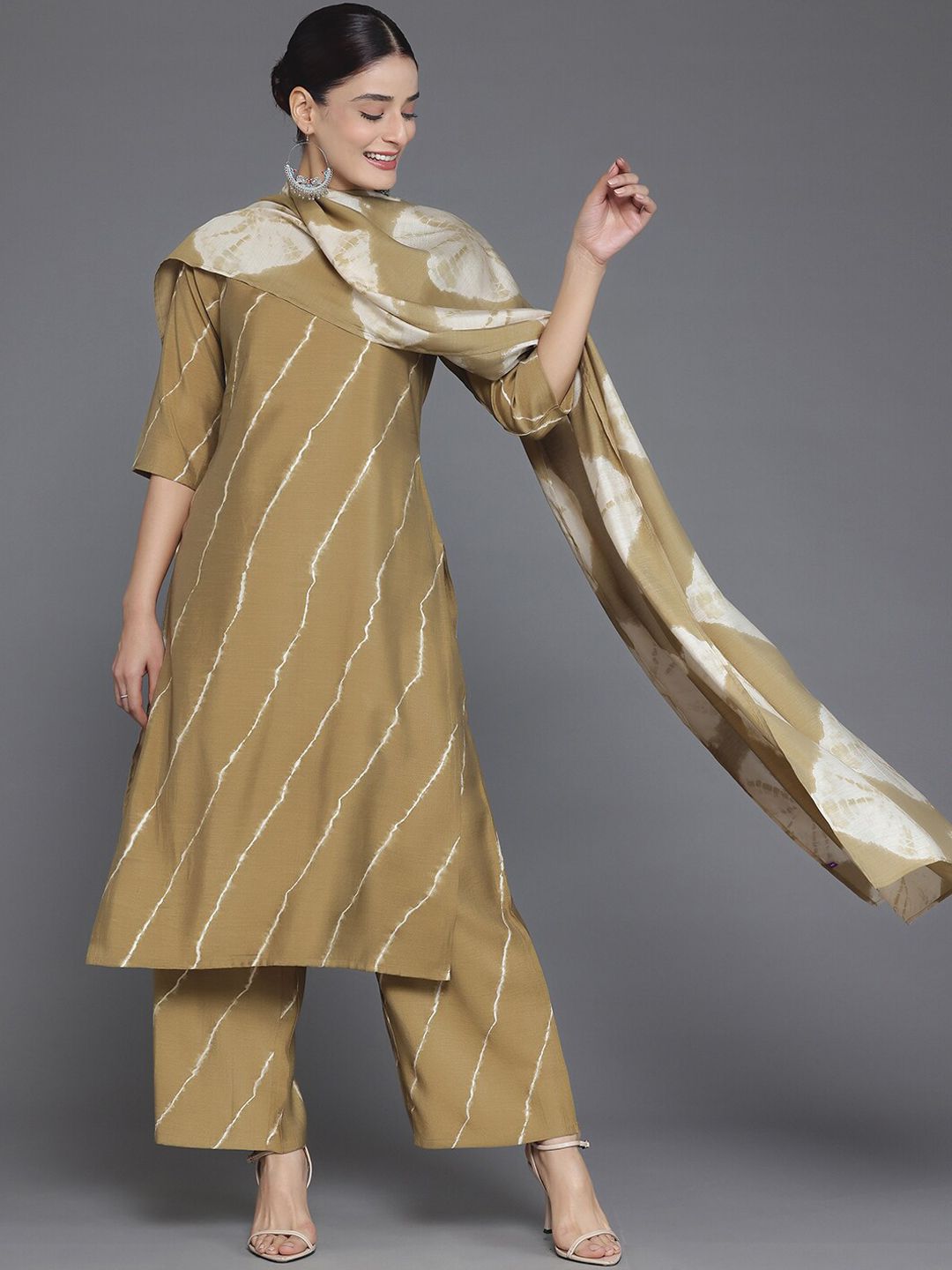 Libas Printed Regular Kurta with Palazzos & With Dupatta