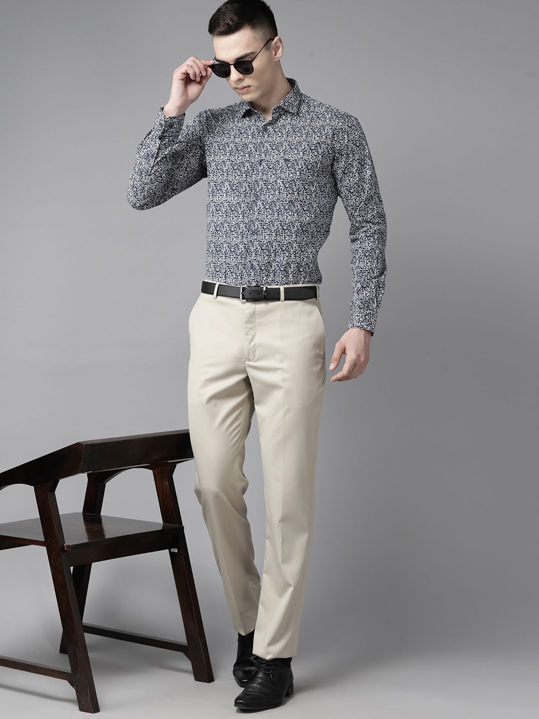 Park Avenue Men Pure Cotton Slim Fit Printed Formal Shirt