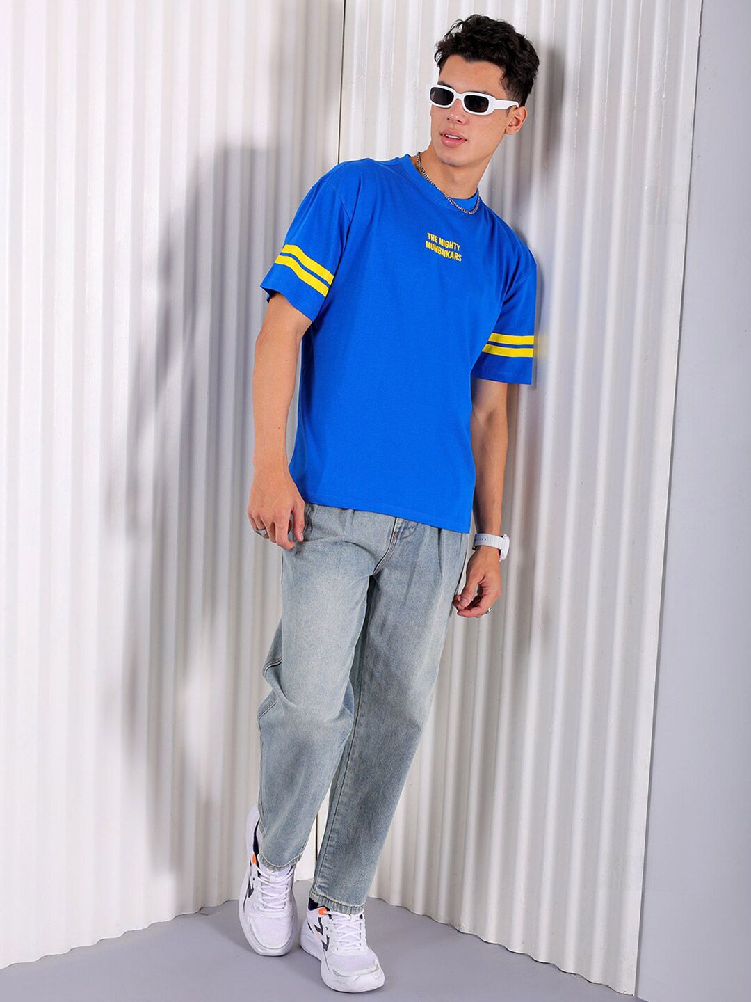 The Indian Garage Co Typography Printed Cotton Boxy T-shirt