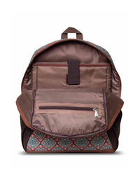 Zouk Wanita Green & Black Geometric Backpack