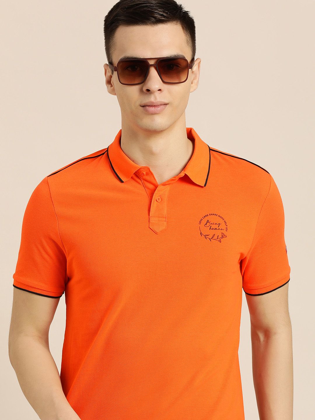 Menjadi T-Shirt Kapas Polo Lelaki Manusia Merah Polo Tulen