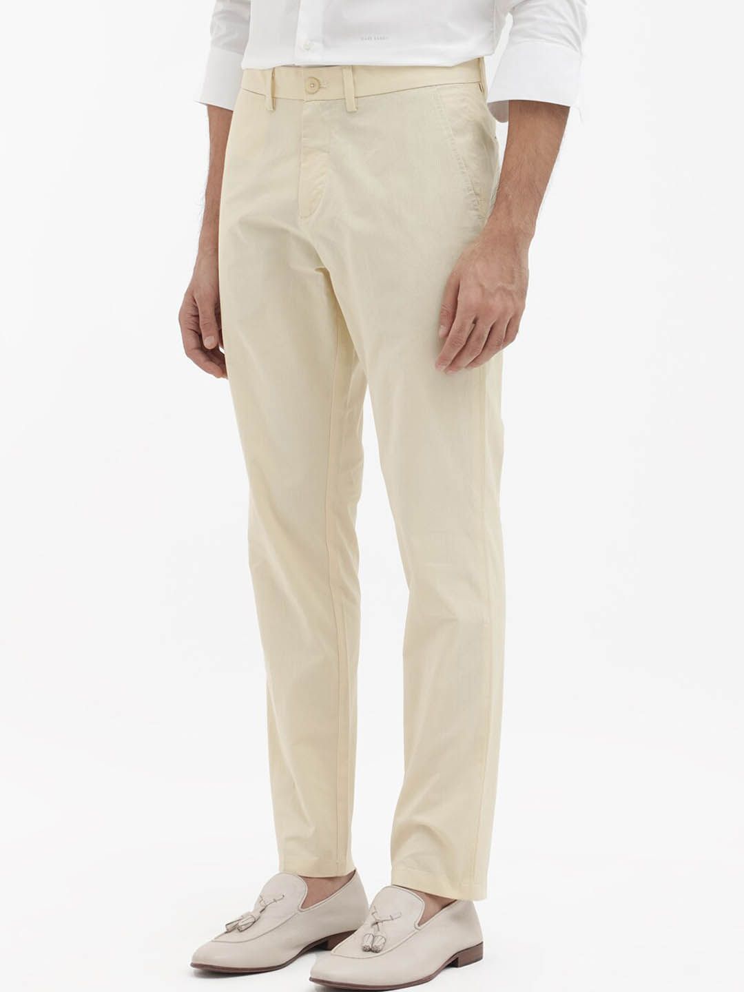 RARE RABBIT Harlow Mid-Rise Pure Cotton Regular Fit Trouser