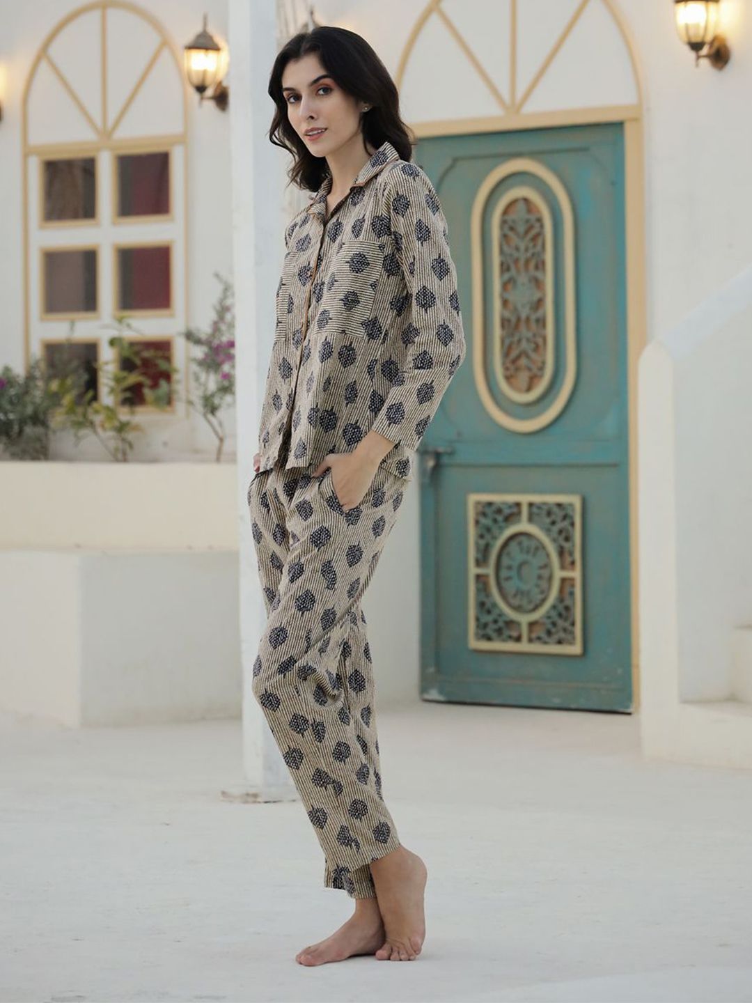 SANSKRUTIHOMES Women Printed Night suit