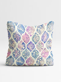 STITCHNEST Blue & Pink Set of 5 Geometric Square Cushion Covers