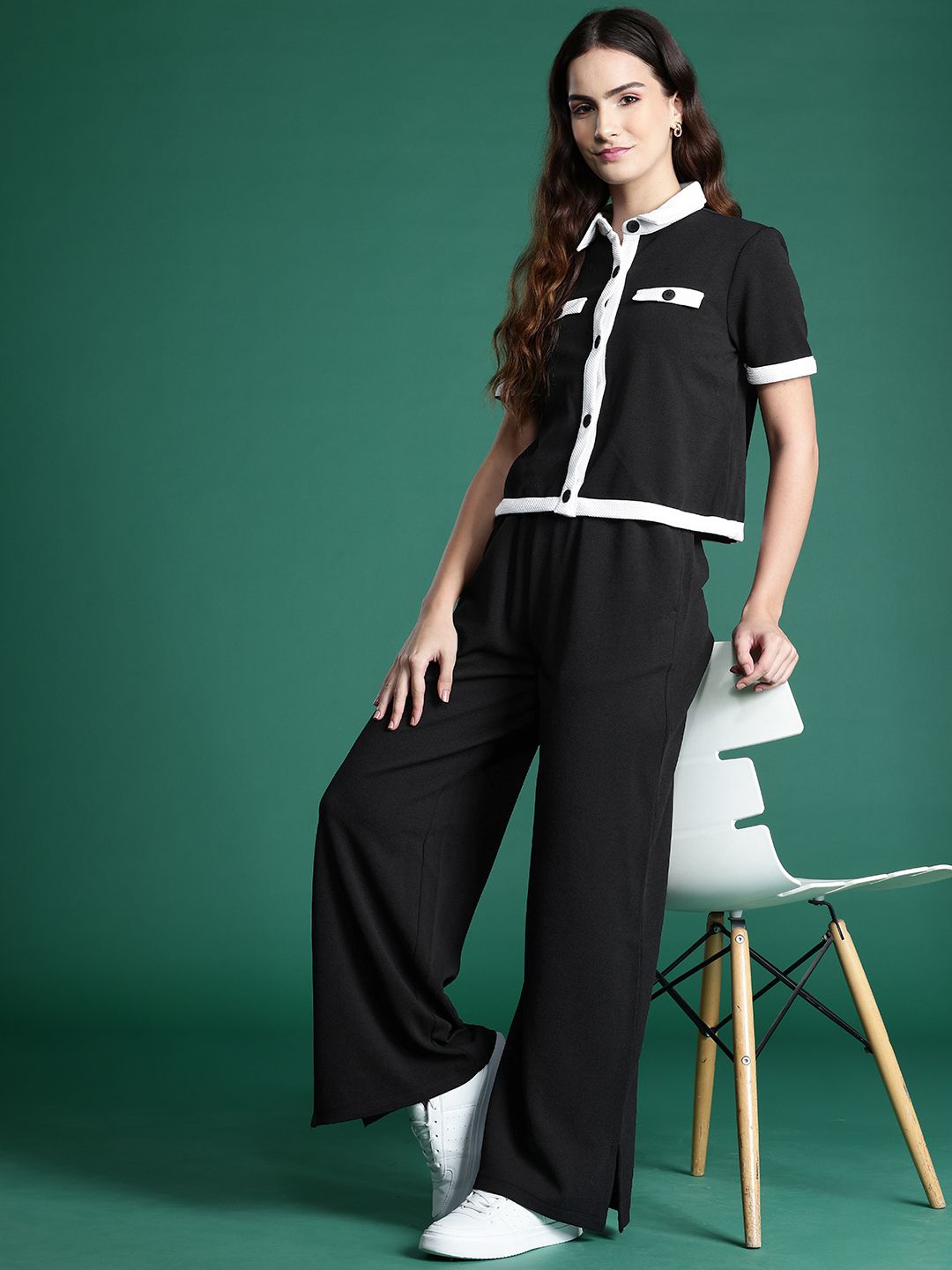 DressBerry Pocket Detail Shirt With Trousers Co-Ord Set