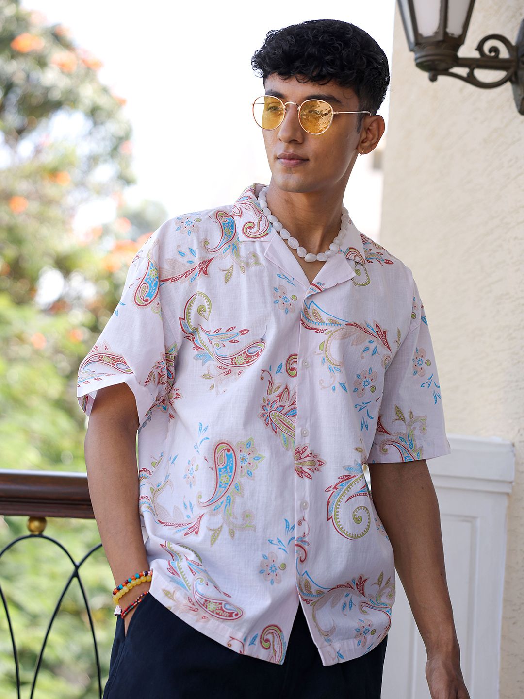 The Indian Garage Co Men Relaxed Fit Indie FLoral Printed Resortwear Shirt