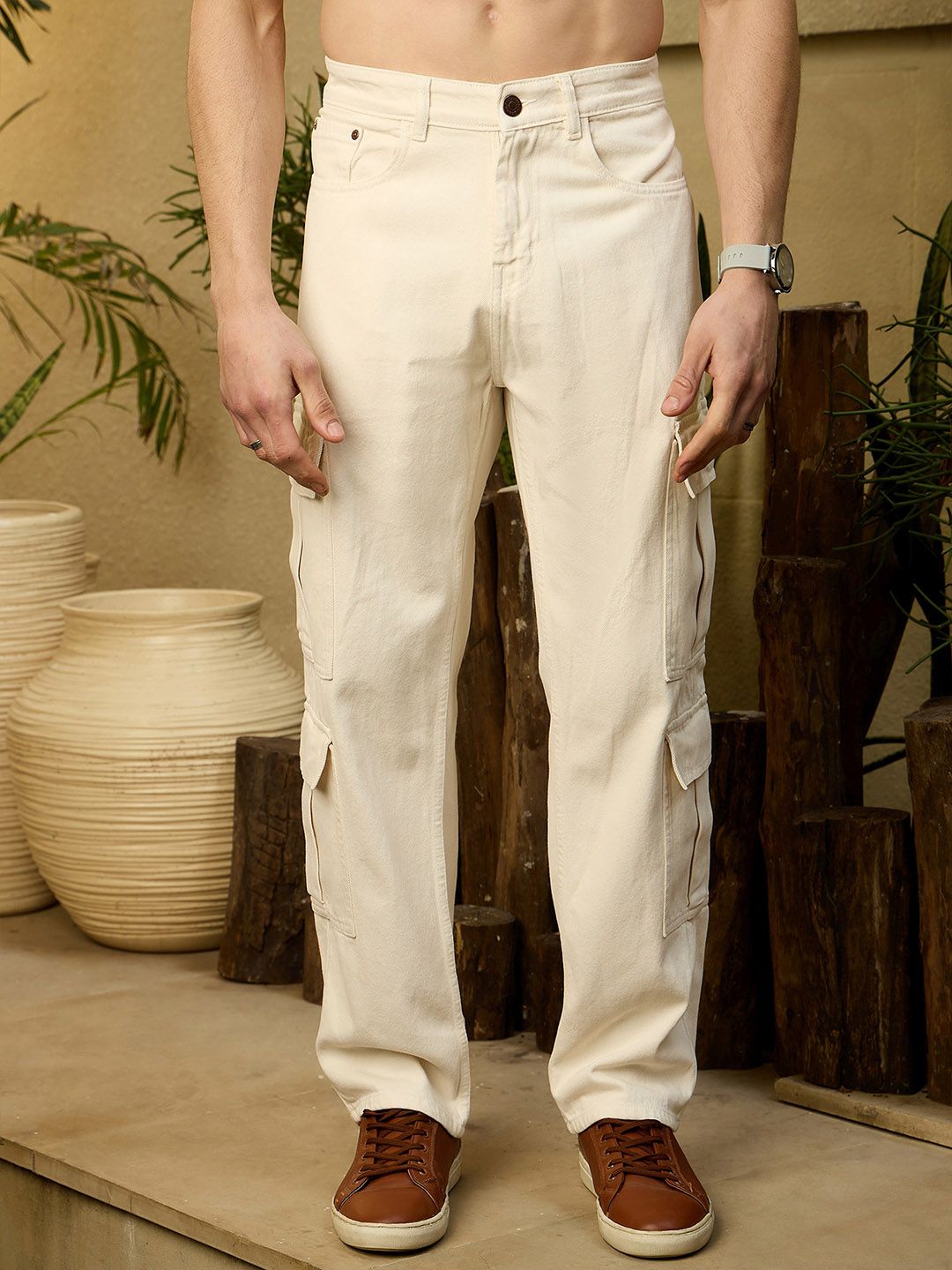 DENNISON Korean Baggy Fit Cargo Jeans