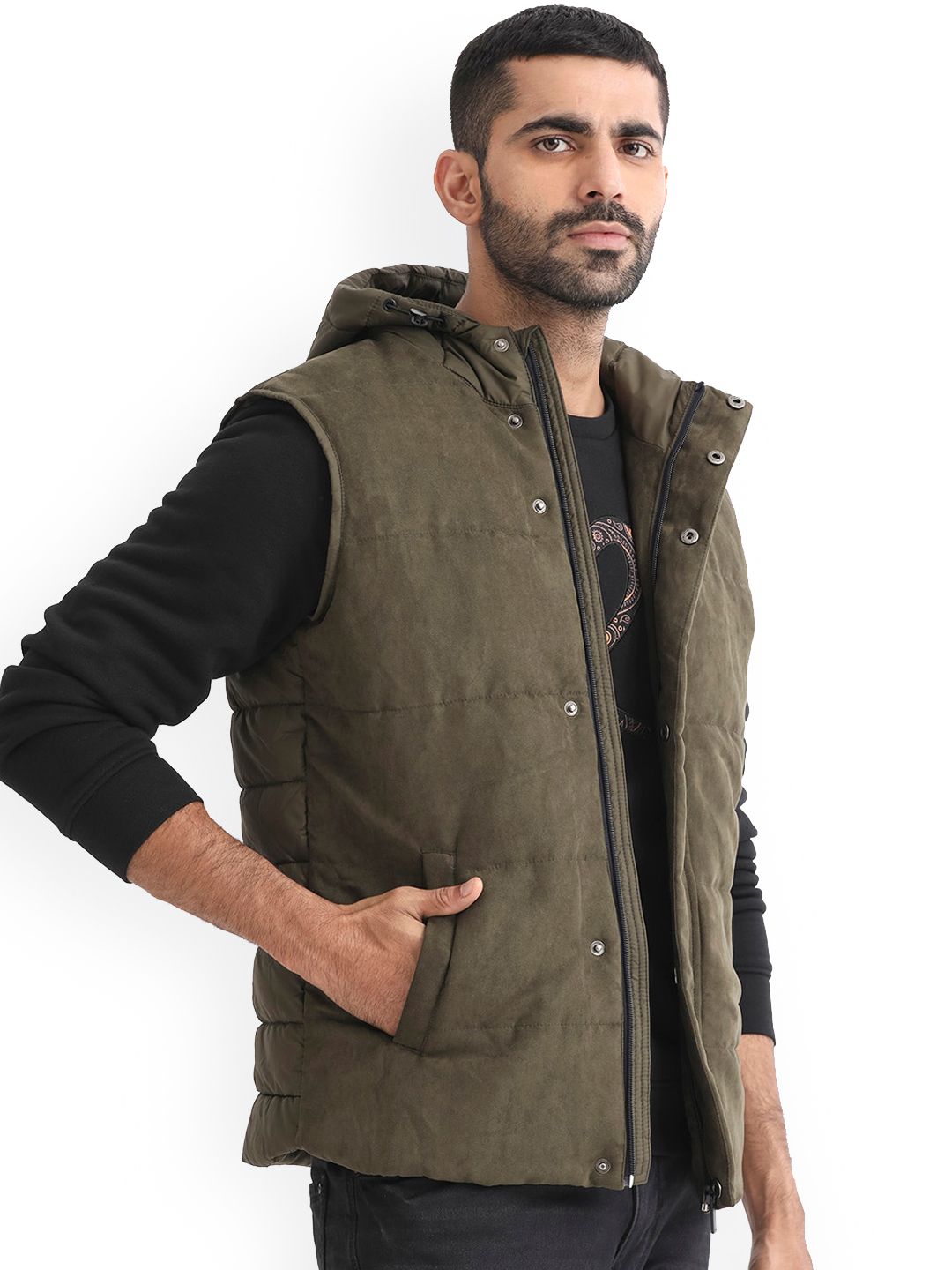 RARE RABBIT Men Rald Puffer Hooded Jacket