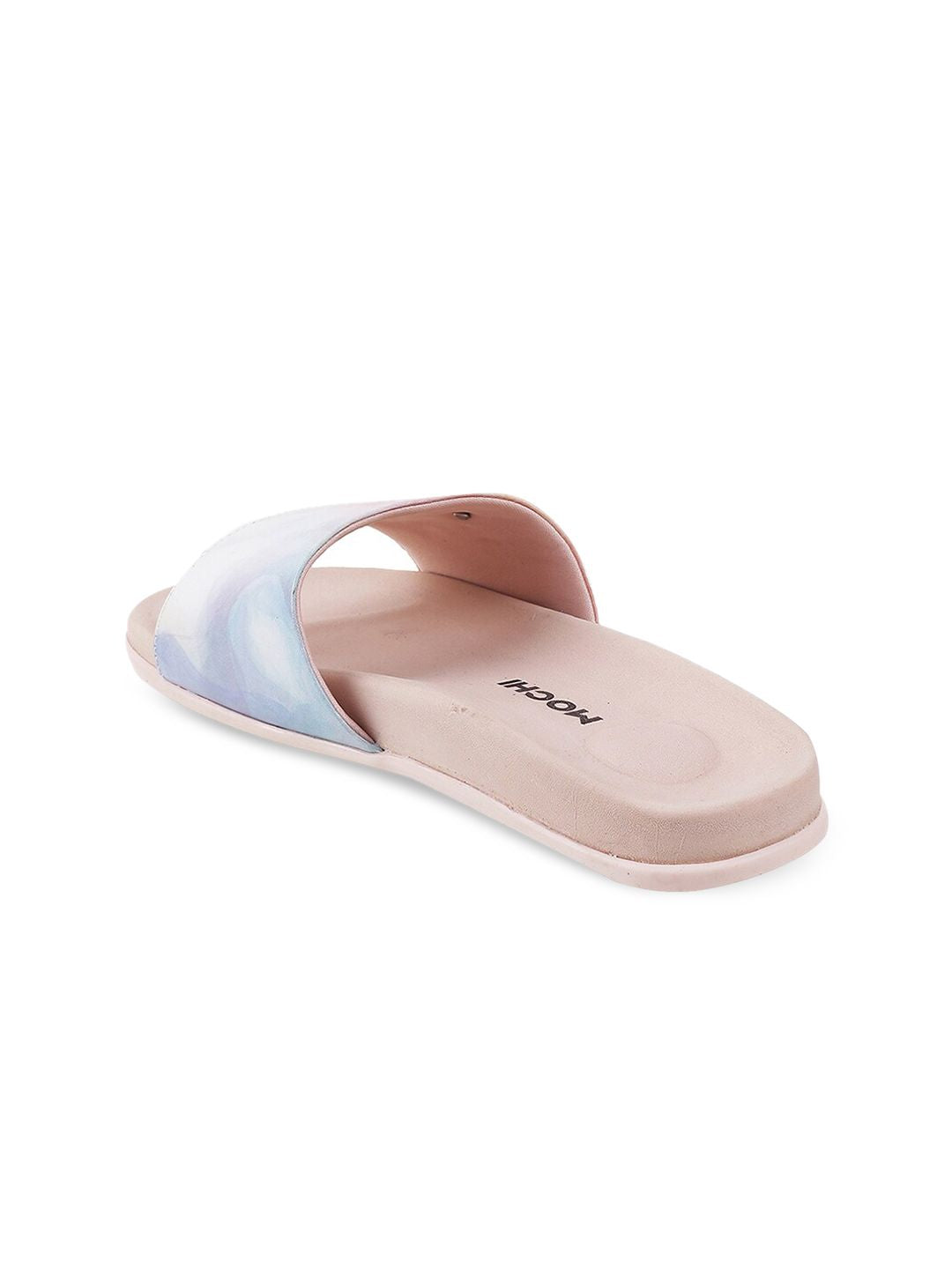 Mochi Women Pink Printed Open Toe Flats