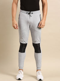 Being Human Men Mid-Rise Joggers With Patchwork Detail On Knees