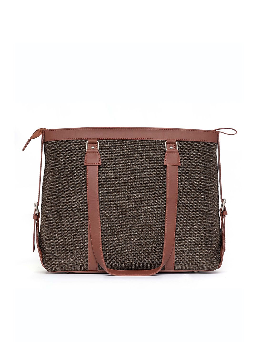 ZOUK Women Brown Structured 16 Inch Laptop Shoulder Bag