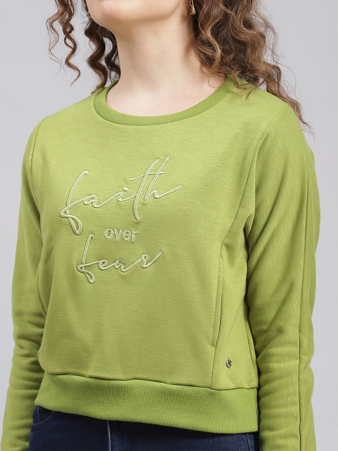 Monte Carlo Typography Embroidered Long Sleeves Sweatshirt