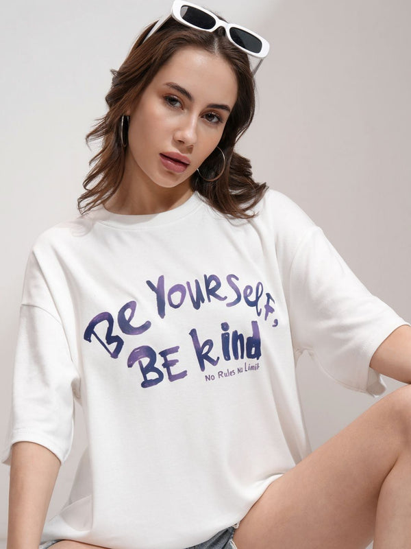 Tokyo Talkies Women Printed Drop Shoulder Oversized T-shirt