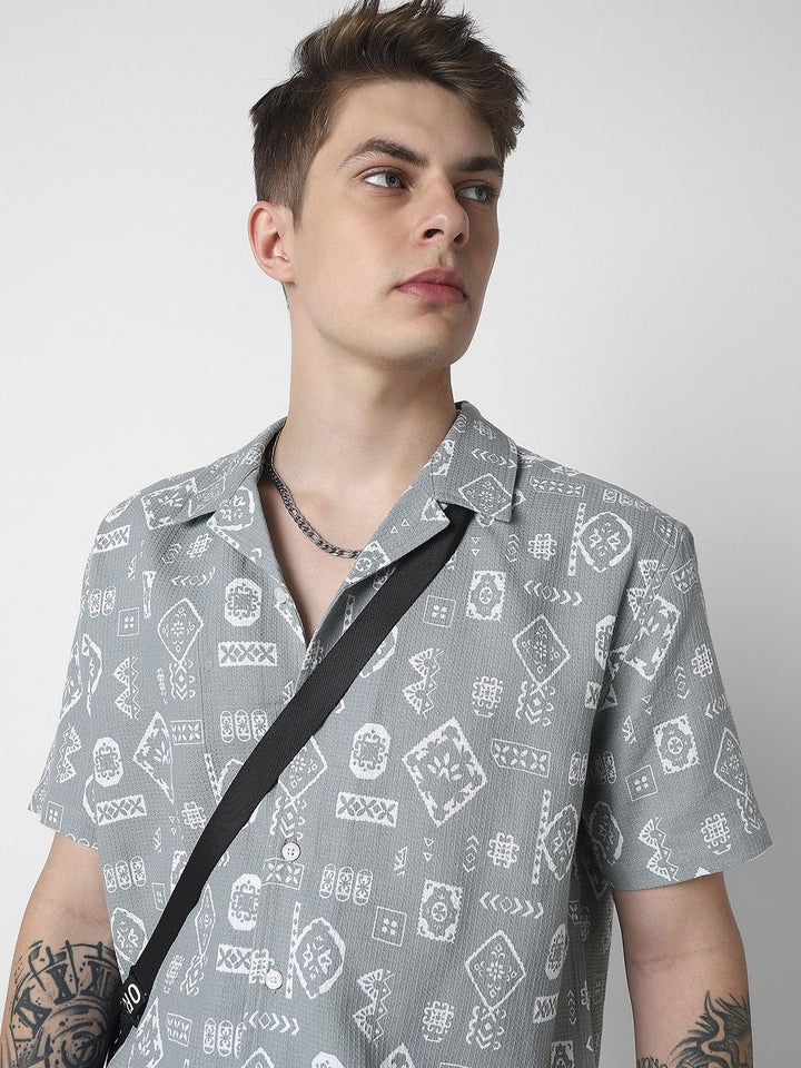 VASTRADO Men Classic Opaque Printed Casual Shirt