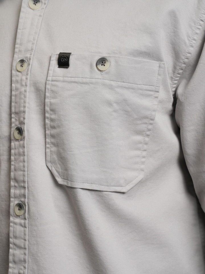 LOCOMOTIVE Premium Washed Dobby Textured Solid Utility Pocket Cotton Overshirt