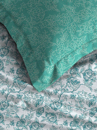 TRIDENT Juliet Blue Urban Comfort Flat 144TC Queen Cotton Bedsheet Set