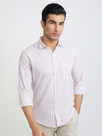 Park Avenue Men Slim Fit Vertical Stripes Opaque Pure Cotton Casual Shirt