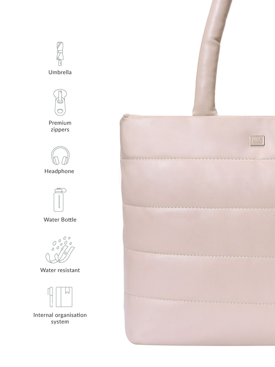 Lino Perros Oversized Structured Tote Bag with Quilted Detail