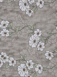 KLOTTHE Grey Floral Pure Cotton 400 TC King Fine Bedsheet dengan 2 Sarung Bantal-98 x 89 inci