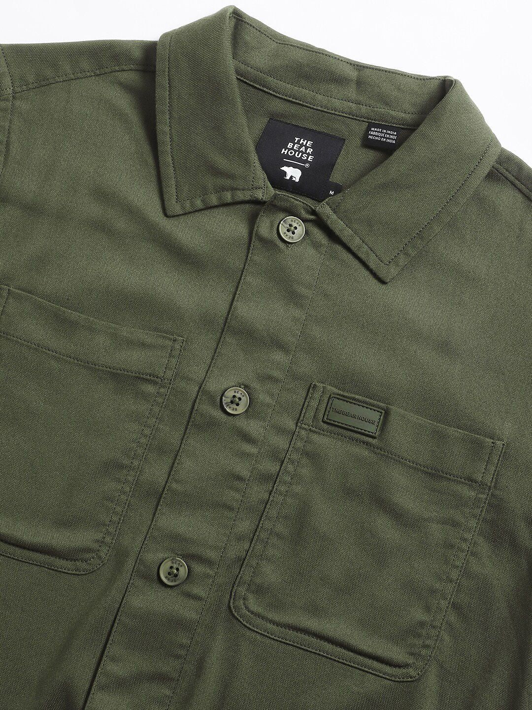 THE BEAR HOUSE 
Men Checked Regular Fit Poly Lycra Shacket