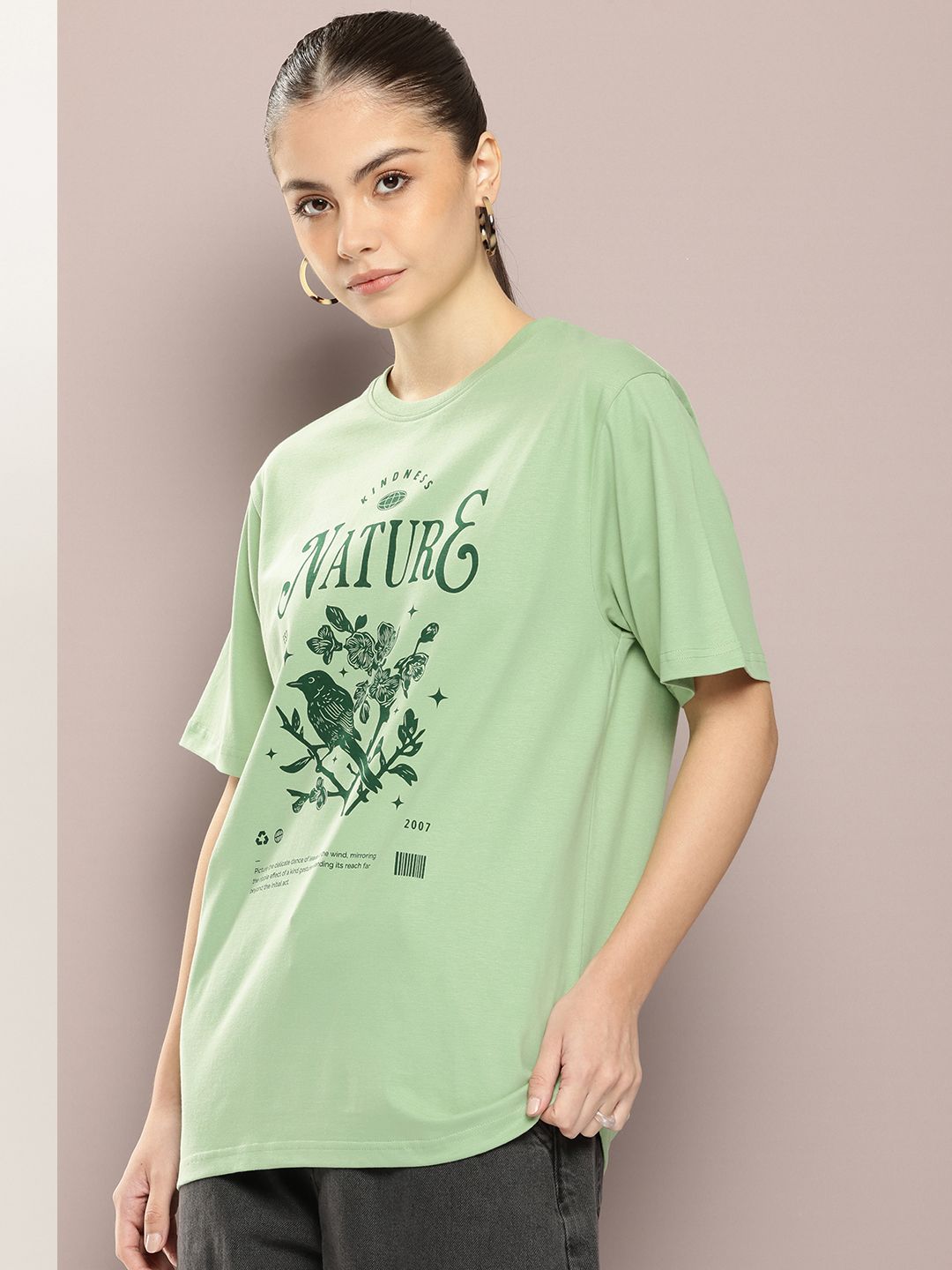 DILLINGER Women Graphic Printed Oversized T-shirt