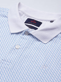 Raymond Geometric Print Polo Collar Pure Cotton Modern Fit T-shirt