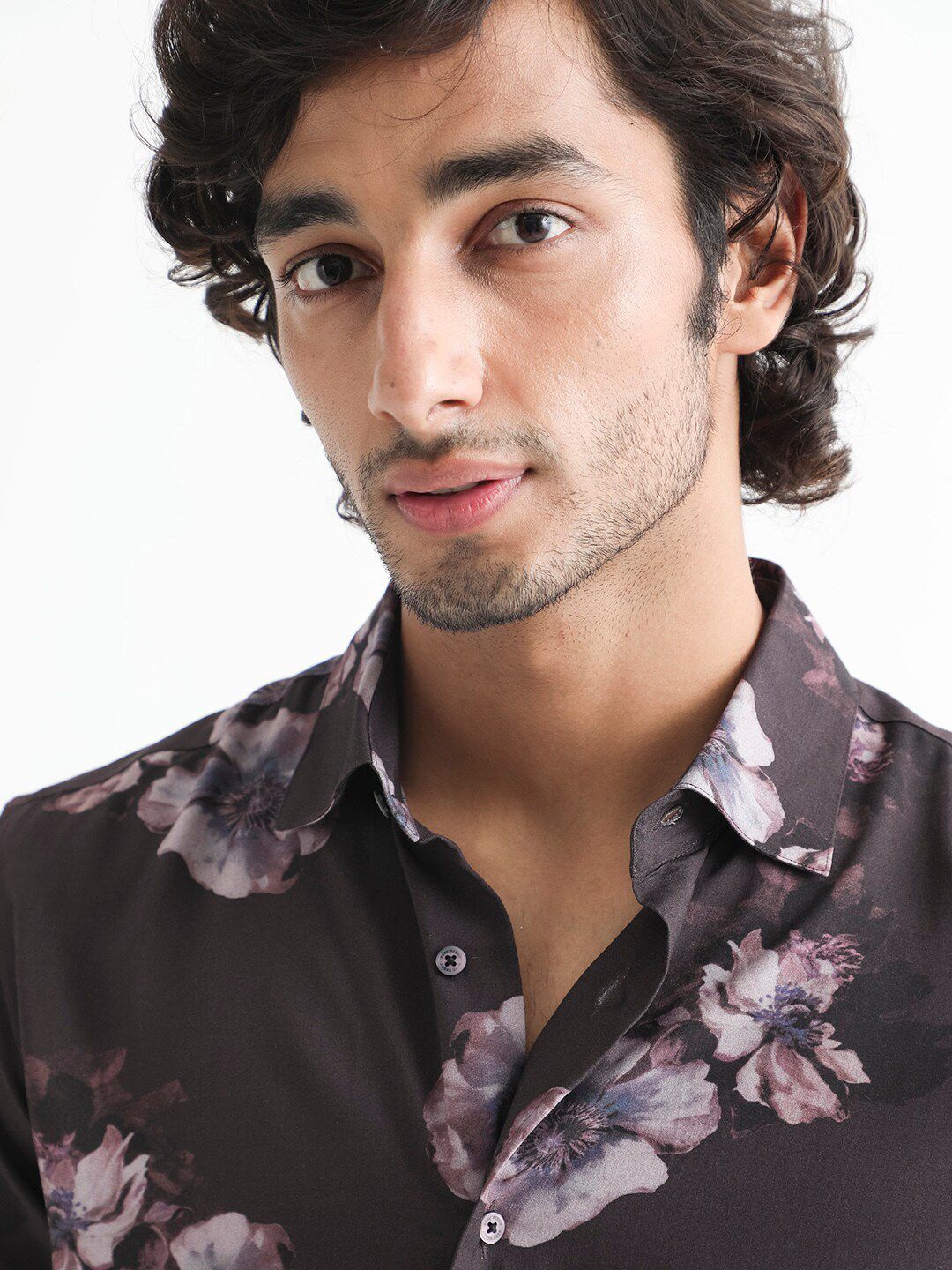 RARE RABBIT Men Muds Regular Fit Floral Printed Cotton Shirt