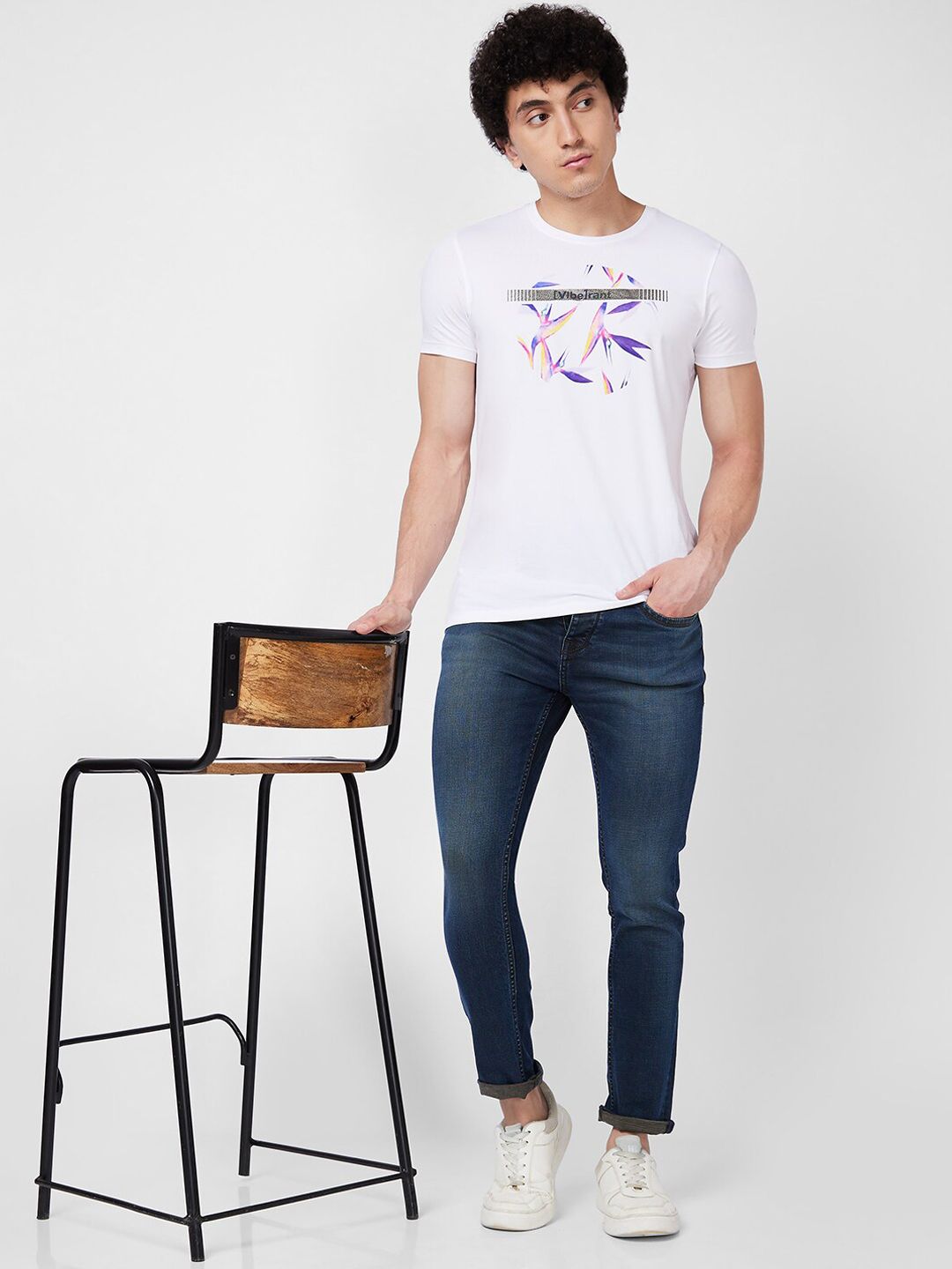 SPYKAR Men Light Fade Clean Look Whiskers Cotton Jeans