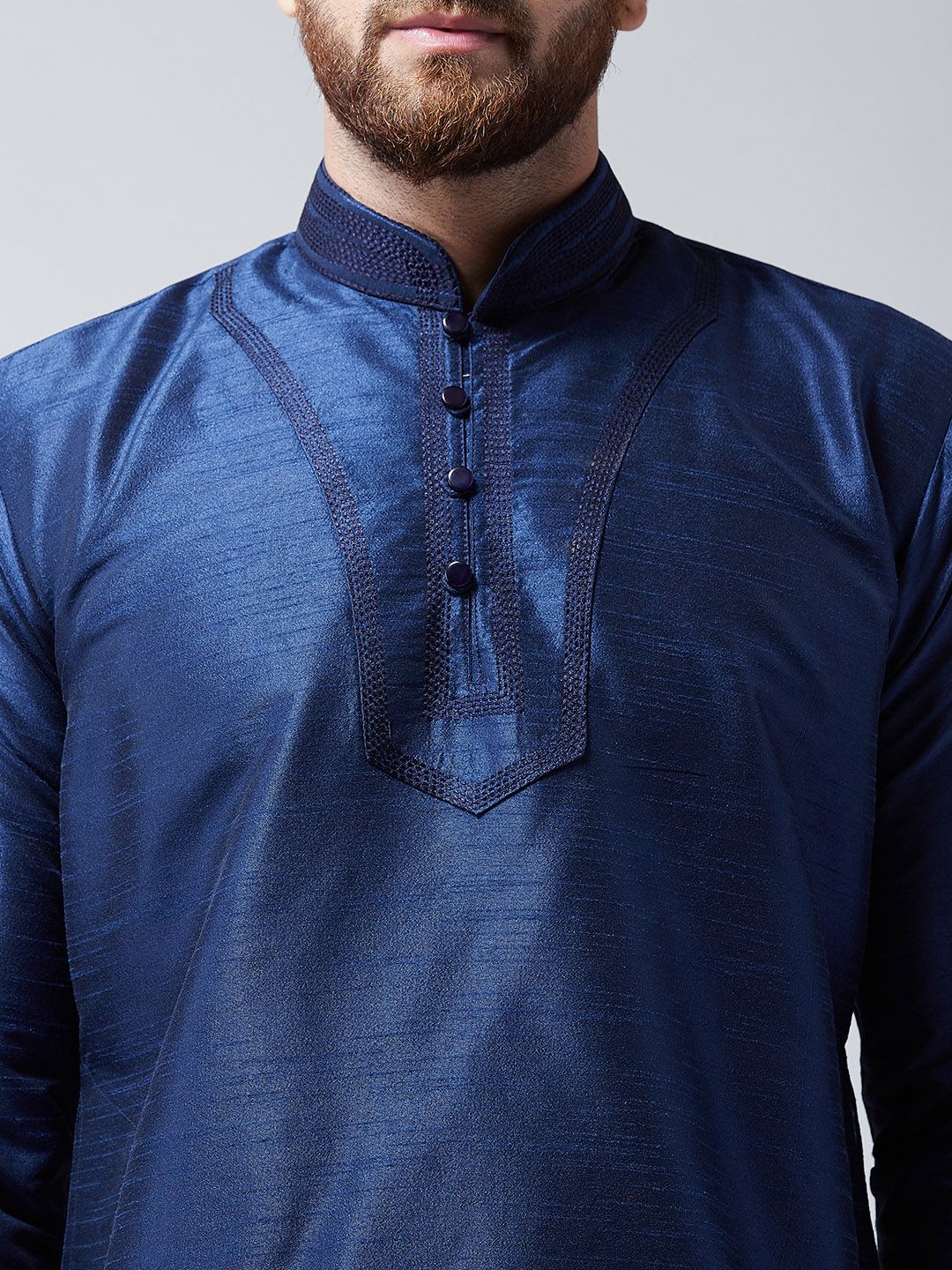 SOJANYA Lelaki Biru Solid Kurta Lurus