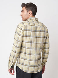 VASTRADO Men Classic Slim Fit Opaque Checked Pure Cotton Casual Shirt