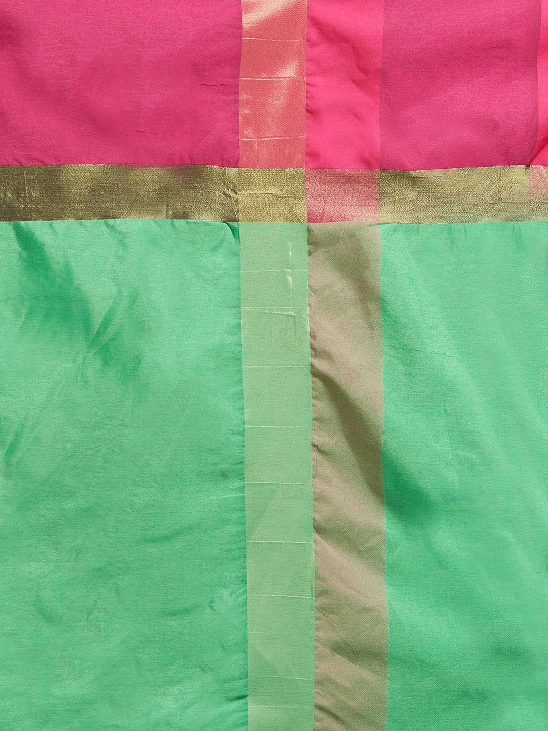 Saree mall Green & Pink Art Silk Colourblocked Saree