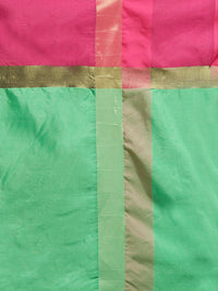 Saree mall Green & Pink Art Silk Colourblocked Saree