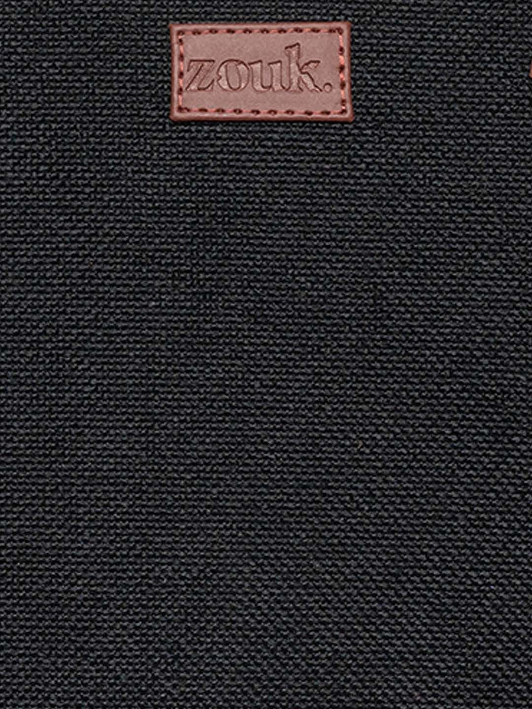 ZOUK Black Solid Vegan Leather Sustainable Laptop Bag