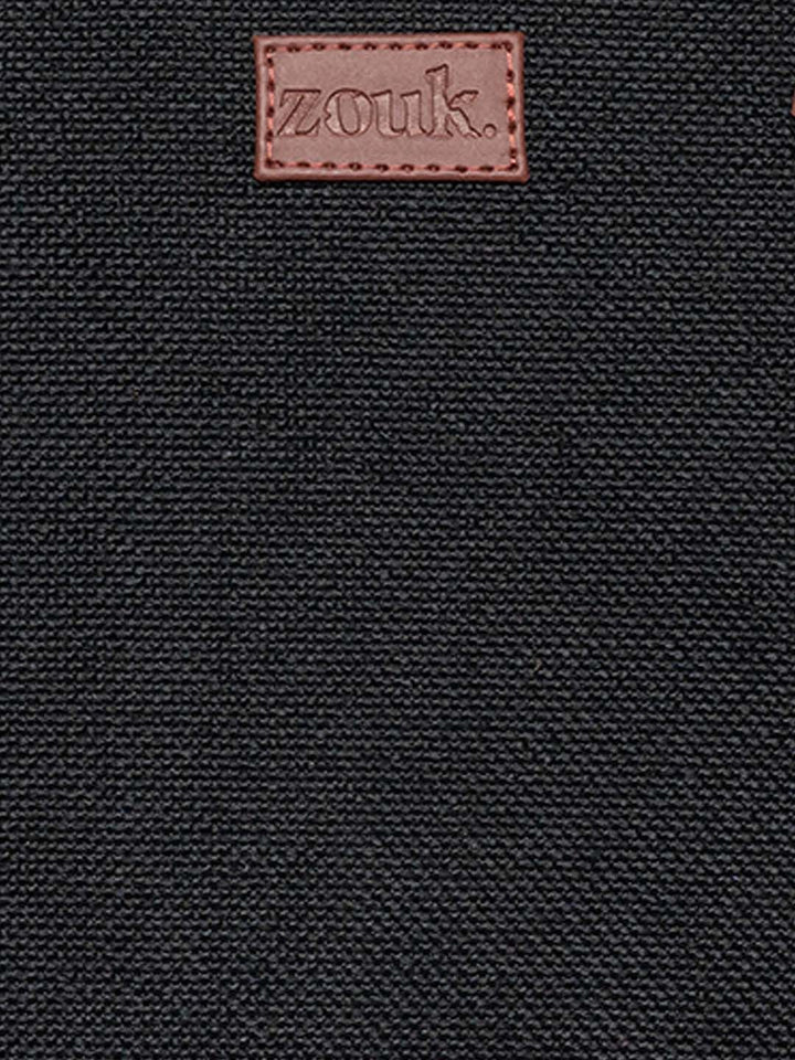 ZOUK Black Solid Vegan Leather Sustainable Laptop Bag