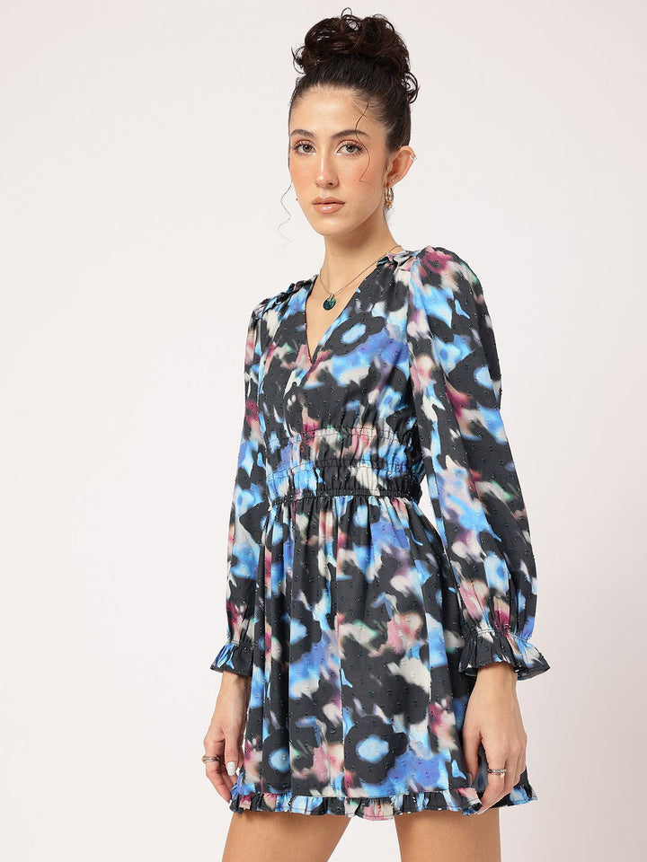 DressBerry Faded Dreams Dobby Weave Smocked A-Line Dress