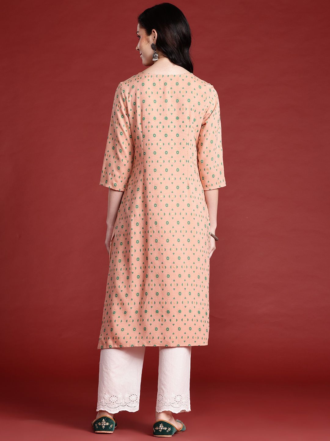 Anouk Geometric Printed Straight Regular Kurta